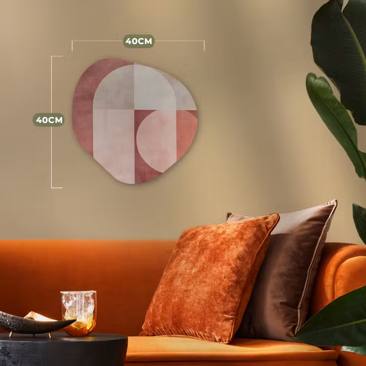 Figuren - Abstract - Roze Wandcirkel Organisch Forex 3mm klein -sfeer3