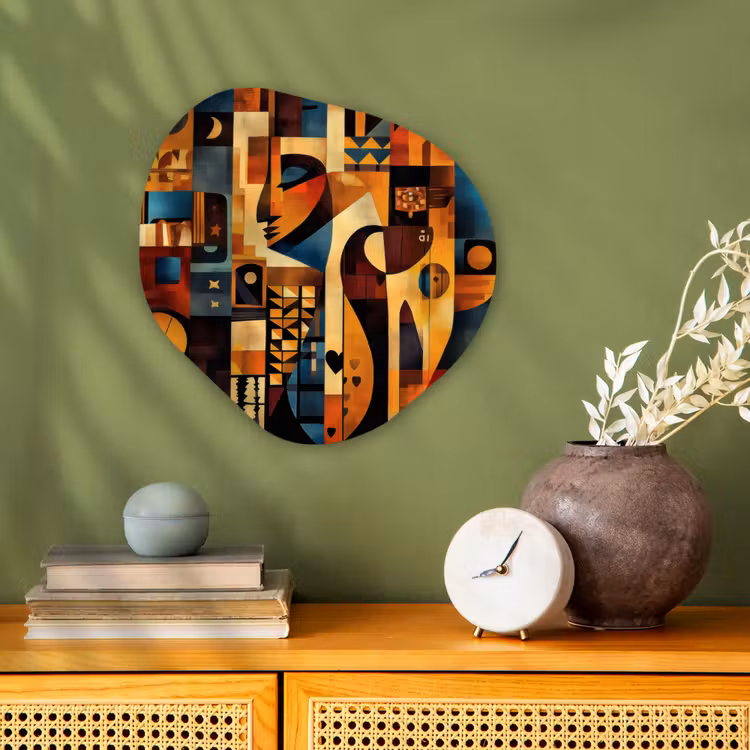Figuren - Abstract - Symbolen Wandcirkel Organisch Forex 3mm klein -sfeer2