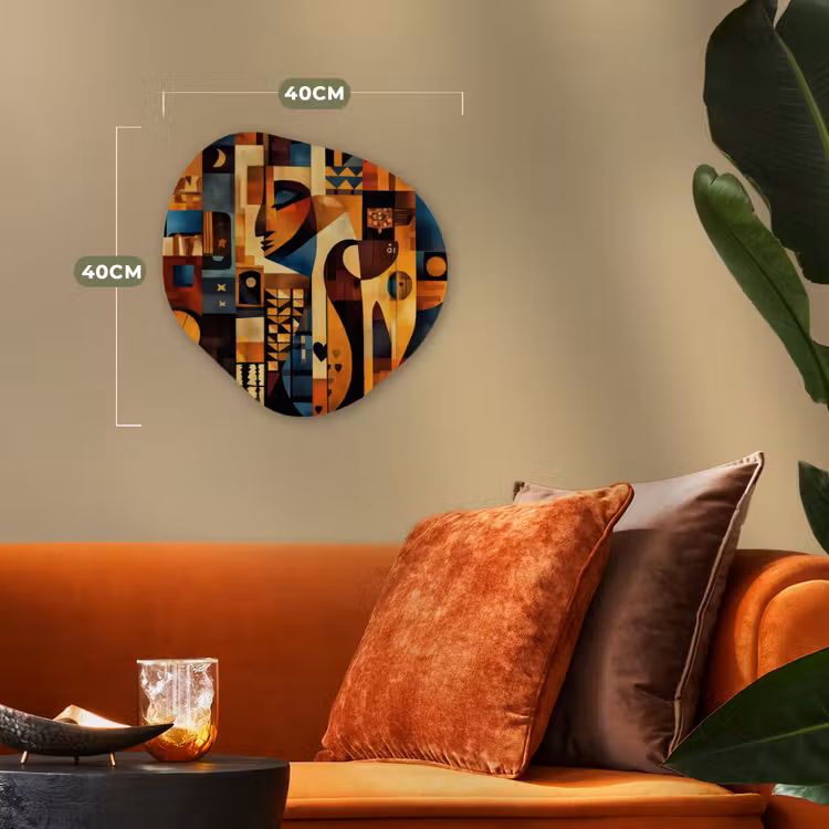Figuren - Abstract - Symbolen Wandcirkel Organisch Forex 3mm klein -sfeer3