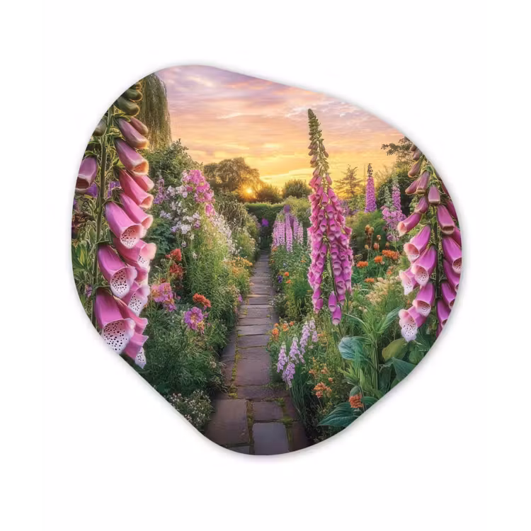 Vingerhoedskruid - Bloemen - Tuin Wandcirkel Organisch Forex 3mm klein -3d