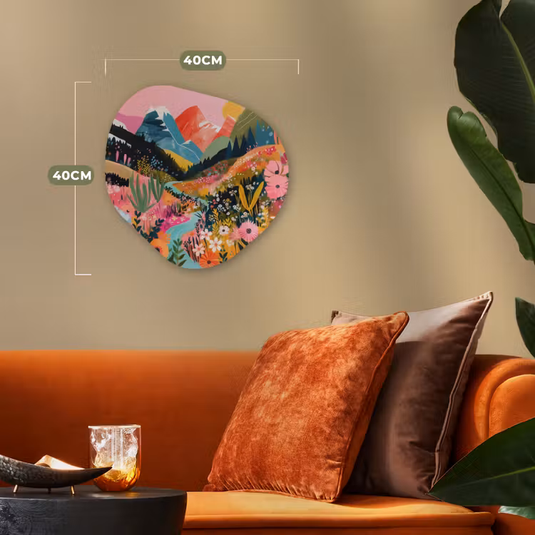 Rivier - Diepte - Bloemen Wandcirkel Organisch Forex 3mm klein -sfeer3
