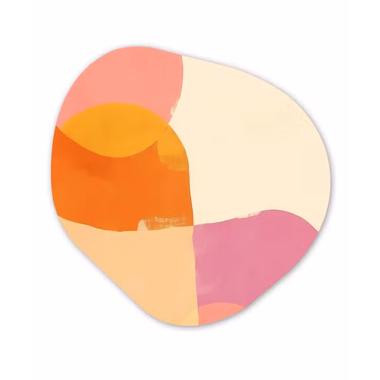 Vormen - Abstract - Kleurrijk Wandcirkel Organisch Forex 3mm klein -3d