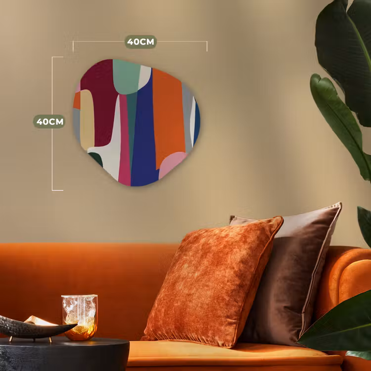 Vormen - Ritmisch - Kleuren - Abstract Wandcirkel Organisch Forex 3mm klein -sfeer3