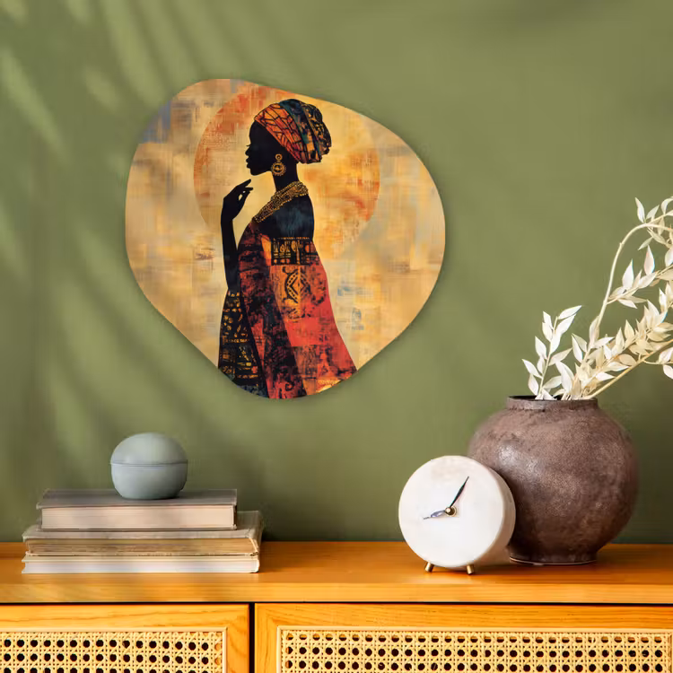Vrouw - Silhouet - Patronen - Sierlijk Wandcirkel Organisch Forex 3mm klein -sfeer2