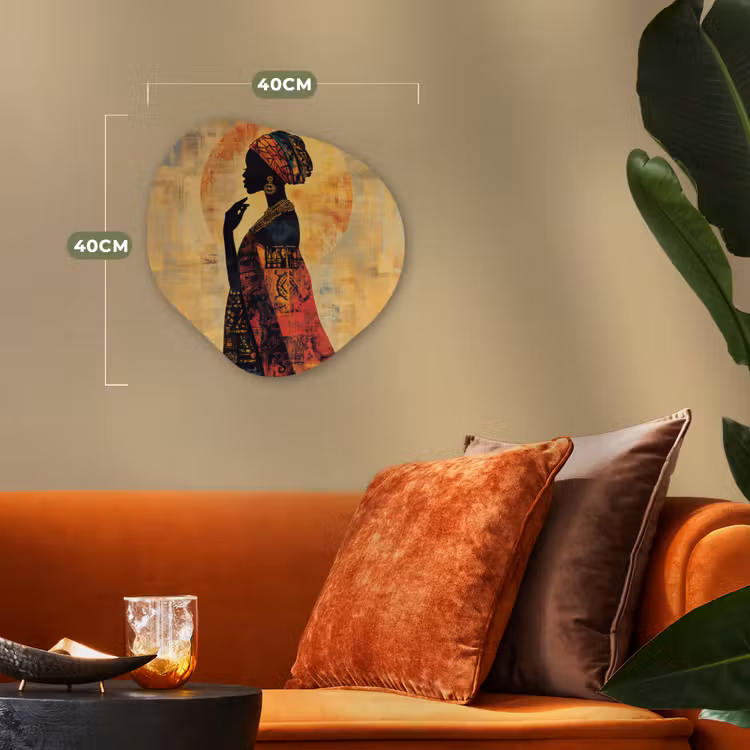 Vrouw - Silhouet - Patronen - Sierlijk Wandcirkel Organisch Forex 3mm klein -sfeer3