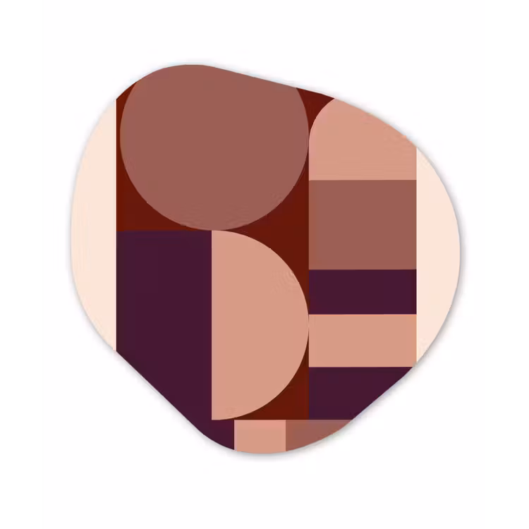 Geometrisch - Cirkels - Rood Wandcirkel Organisch Forex 3mm klein -3d