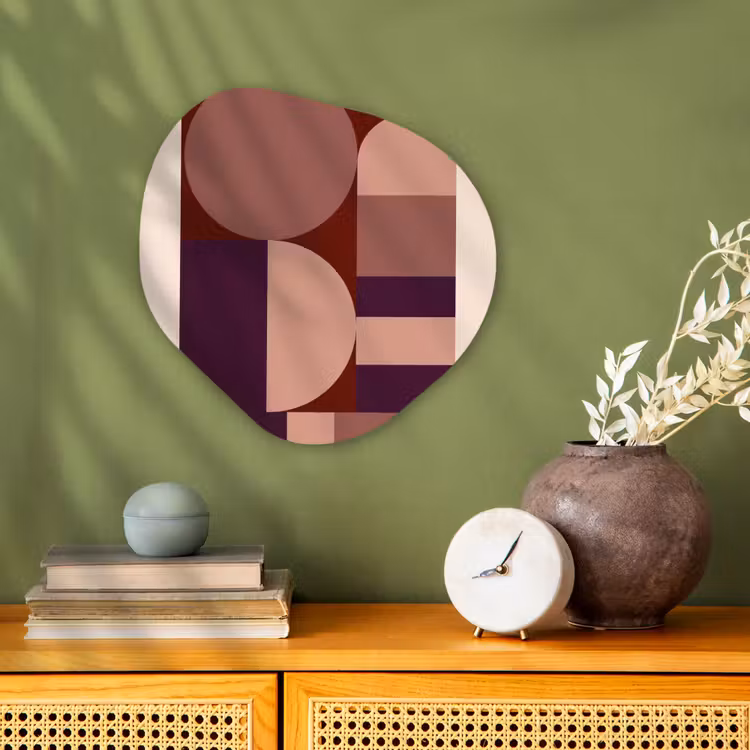 Geometrisch - Cirkels - Rood Wandcirkel Organisch Forex 3mm klein -sfeer2