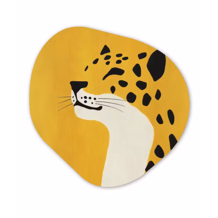 Cheetah - Illustratie - Geel Wandcirkel Organisch Forex 3mm klein -3d