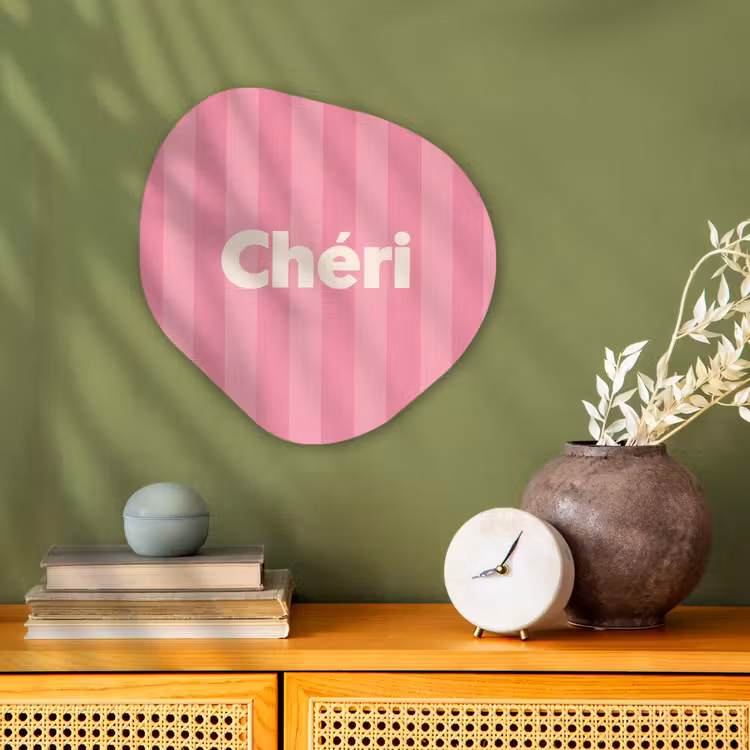 Gestreept - Roze - Chéri Wandcirkel Organisch Forex 3mm klein -sfeer2