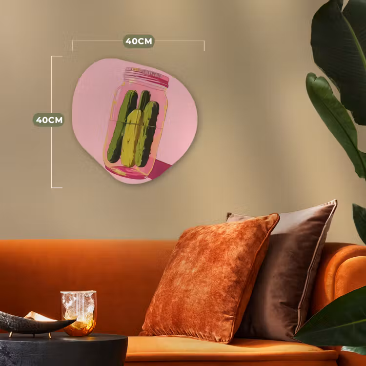 Augurken - Pot - Schaduw - Roze Wandcirkel Organisch Forex 3mm klein -sfeer3