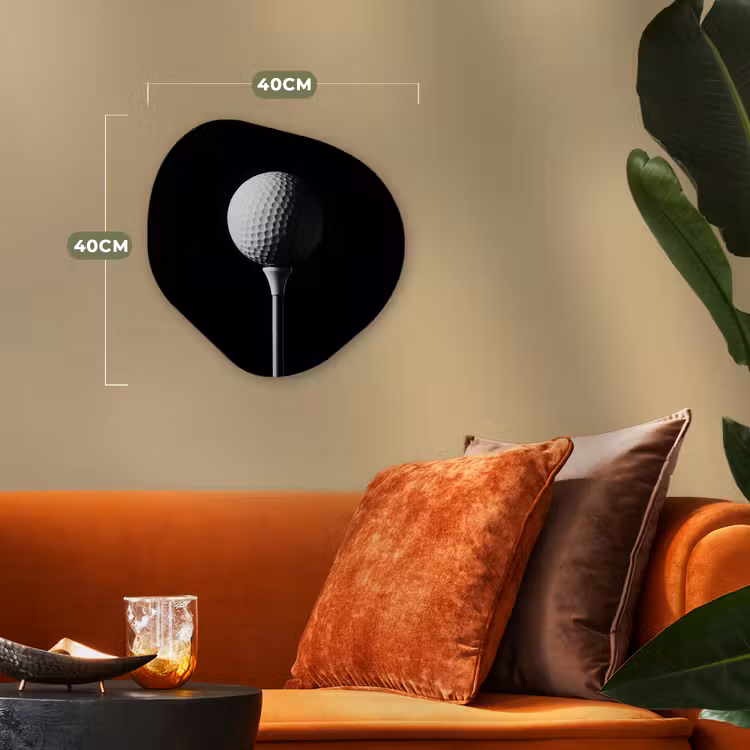 Golfbal - Minimalistisch - Wit Wandcirkel Organisch Forex 3mm klein -sfeer3