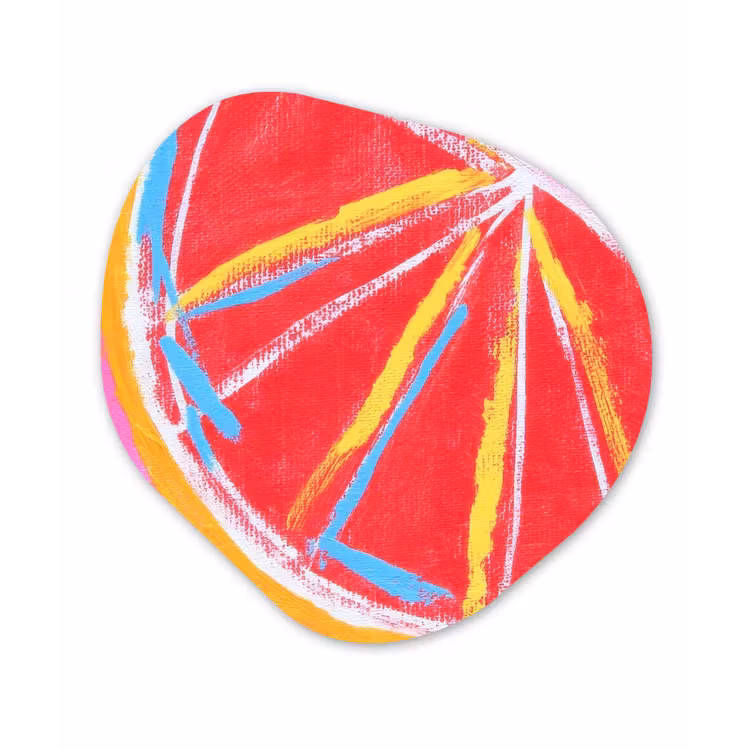 Grapefruit - Geschilderd - Roze - Strepen Wandcirkel Organisch Forex 3mm klein -3d