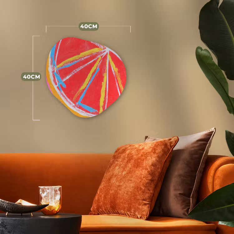 Grapefruit - Geschilderd - Roze - Strepen Wandcirkel Organisch Forex 3mm klein -sfeer3