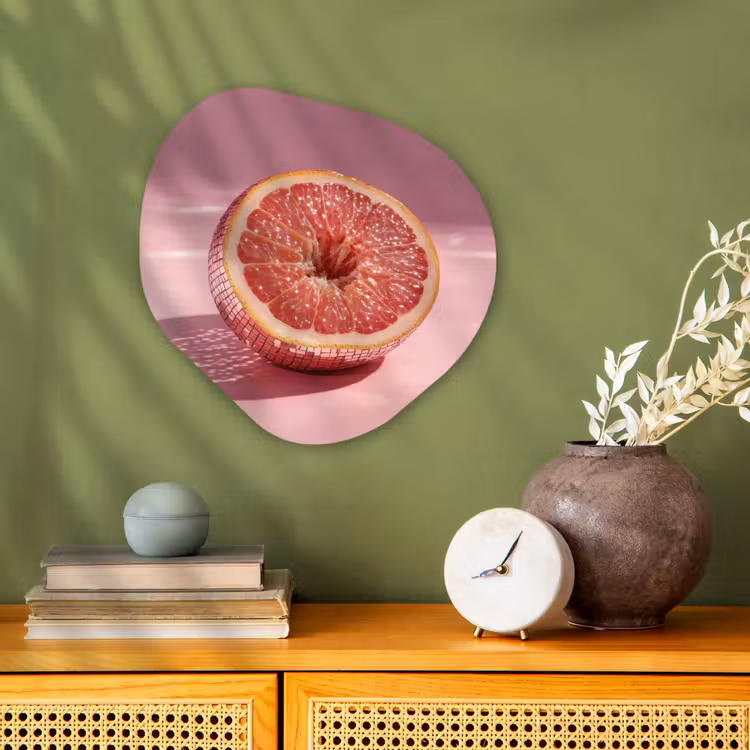 Grapefruit - Roze - Disco - Shiny Wandcirkel Organisch Forex 3mm klein -sfeer2