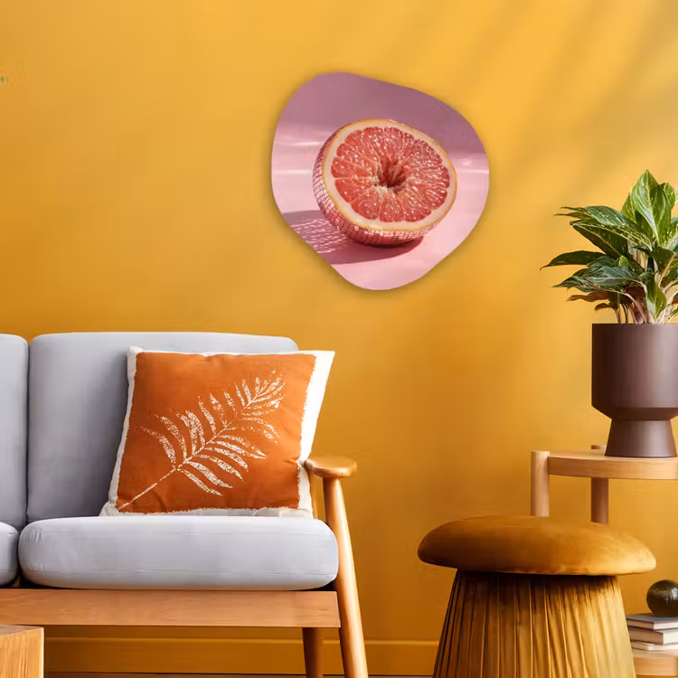 Grapefruit - Roze - Disco - Shiny Wandcirkel Organisch Forex 3mm klein -sfeer4