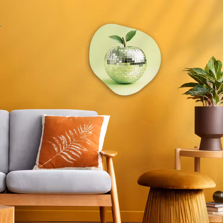 Groen - Disco - Decoratie - Appel Wandcirkel Organisch Forex 3mm klein -sfeer4