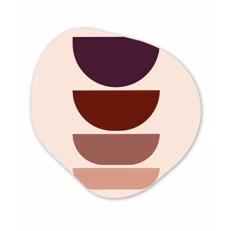 Harmonieus - Symmetrisch - Rood Wandcirkel Organisch Forex 3mm klein -3d