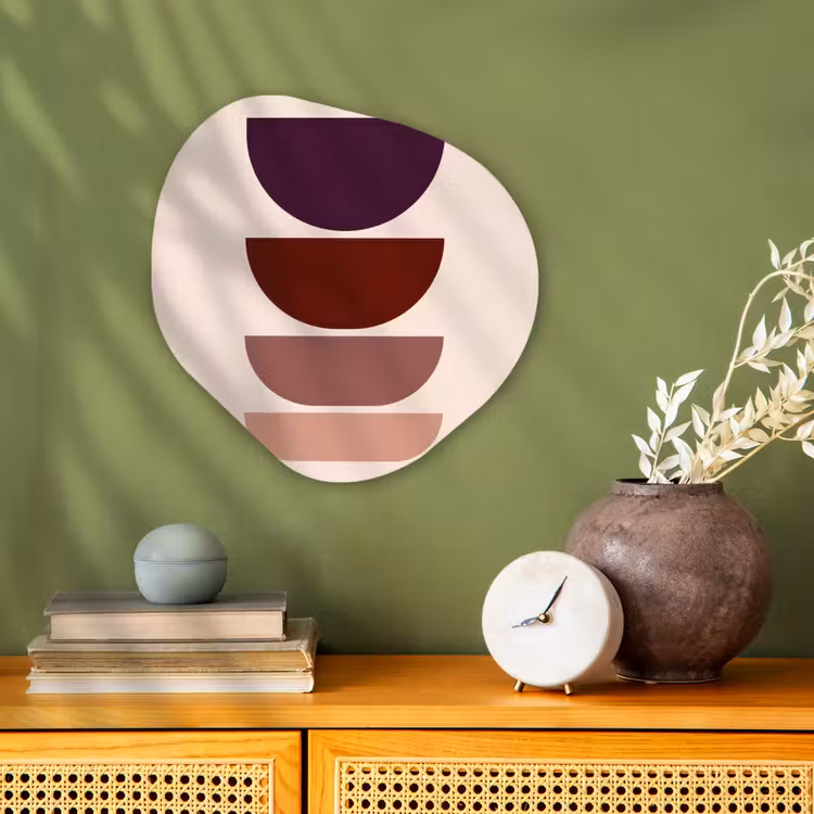 Harmonieus - Symmetrisch - Rood Wandcirkel Organisch Forex 3mm klein -sfeer2