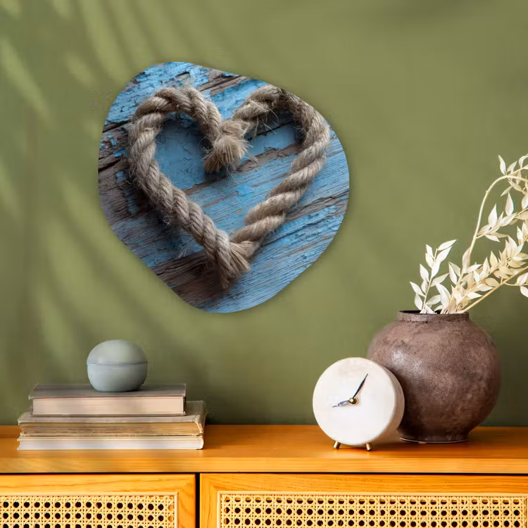 Hart - Touw - Hout - Rustiek Wandcirkel Organisch Forex 3mm klein -sfeer2