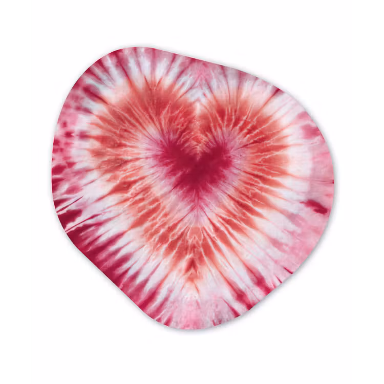 Hartvorm - Roze - Tie dye Wandcirkel Organisch Forex 3mm klein -3d