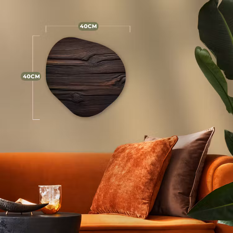 Hout - Grillige nerven Wandcirkel Organisch Forex 3mm klein -sfeer3