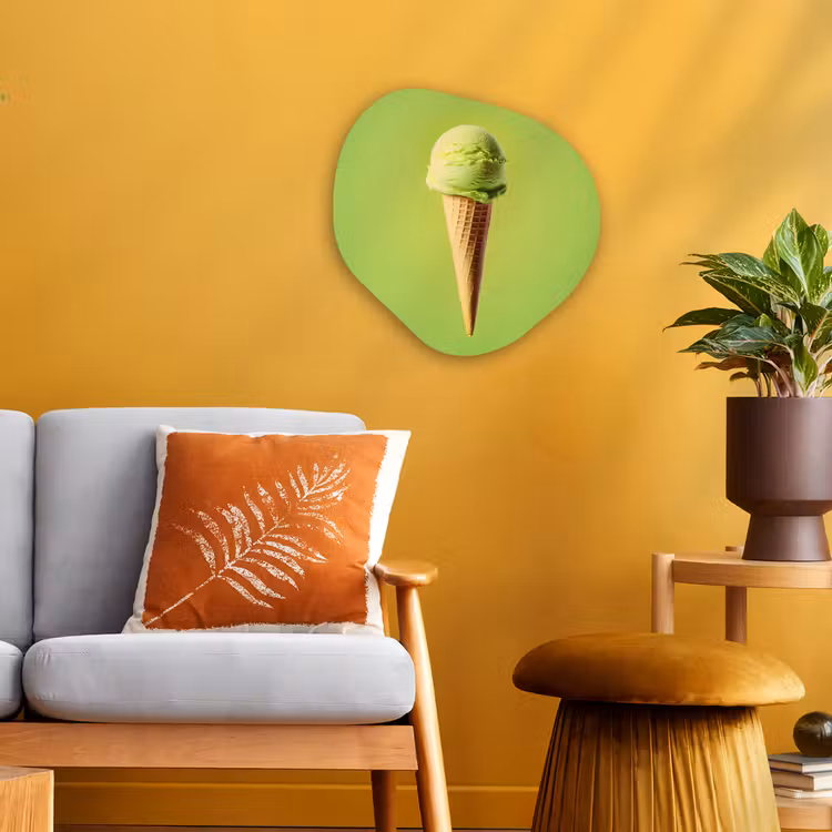 Hoorntje - Schepijs - Groen Wandcirkel Organisch Forex 3mm klein -sfeer4