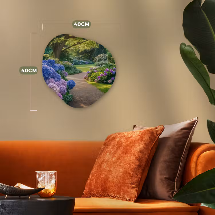 Hortensia- Park - Pad Wandcirkel Organisch Forex 3mm klein -sfeer3