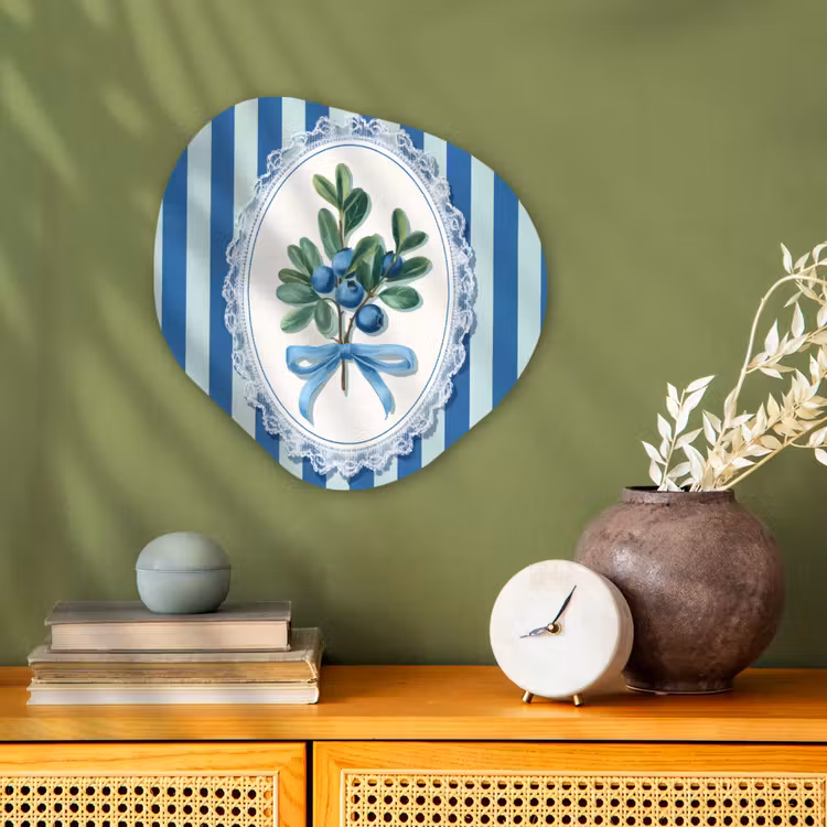 Illustratie - Bessen - Blauw - Strepen Wandcirkel Organisch Forex 3mm klein -sfeer2