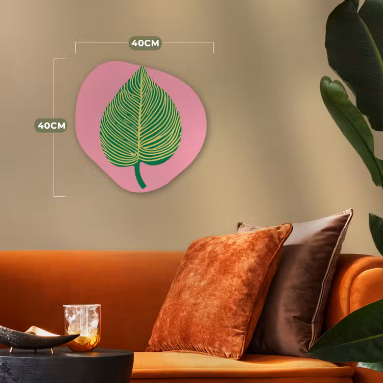 Illustratie - Blad - Minimalistisch - Groen Wandcirkel Organisch Forex 3mm klein -sfeer3