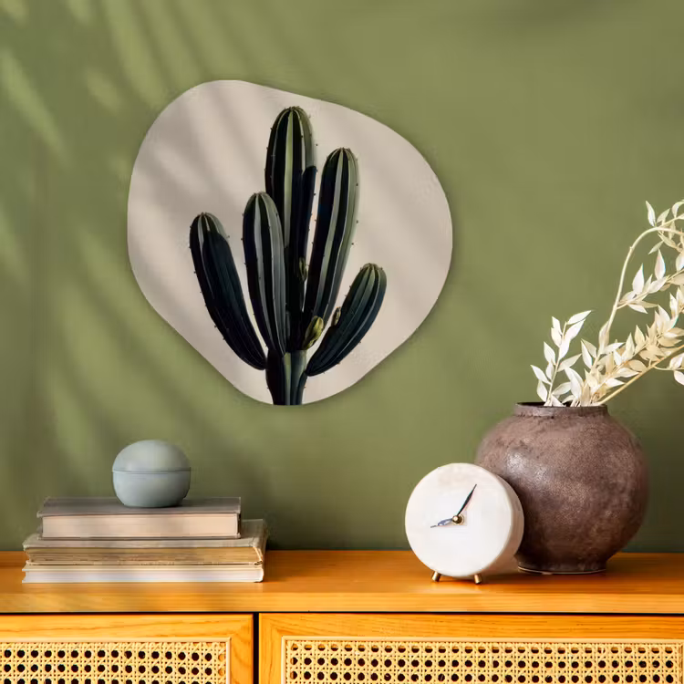 Cactus - Subtiel - Groen Wandcirkel Organisch Forex 3mm klein -sfeer2