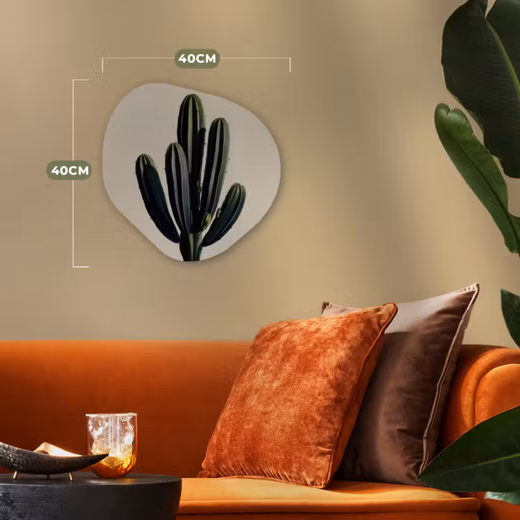 Cactus - Subtiel - Groen Wandcirkel Organisch Forex 3mm klein -sfeer3