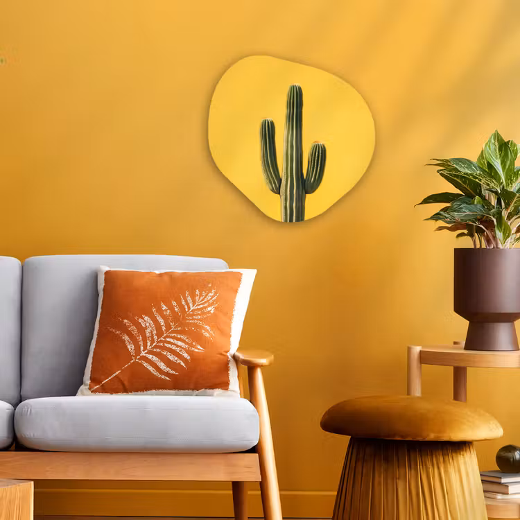 Cactus - Groen - Minimalistisch Wandcirkel Organisch Forex 3mm klein -sfeer4