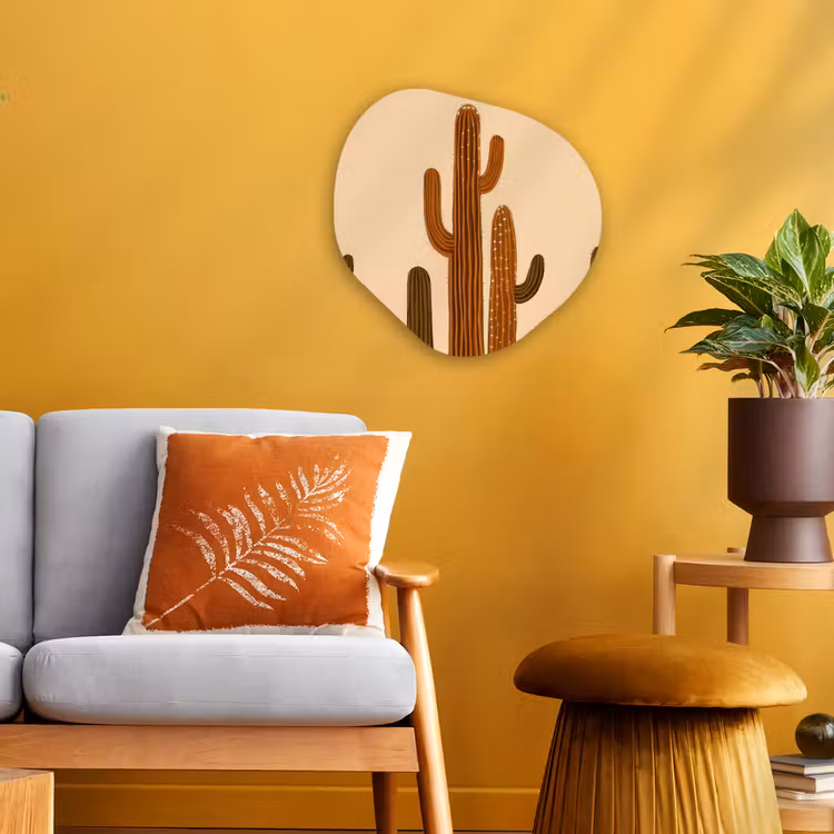 Cactus - Woestijn - Zand - Bruin Wandcirkel Organisch Forex 3mm klein -sfeer4