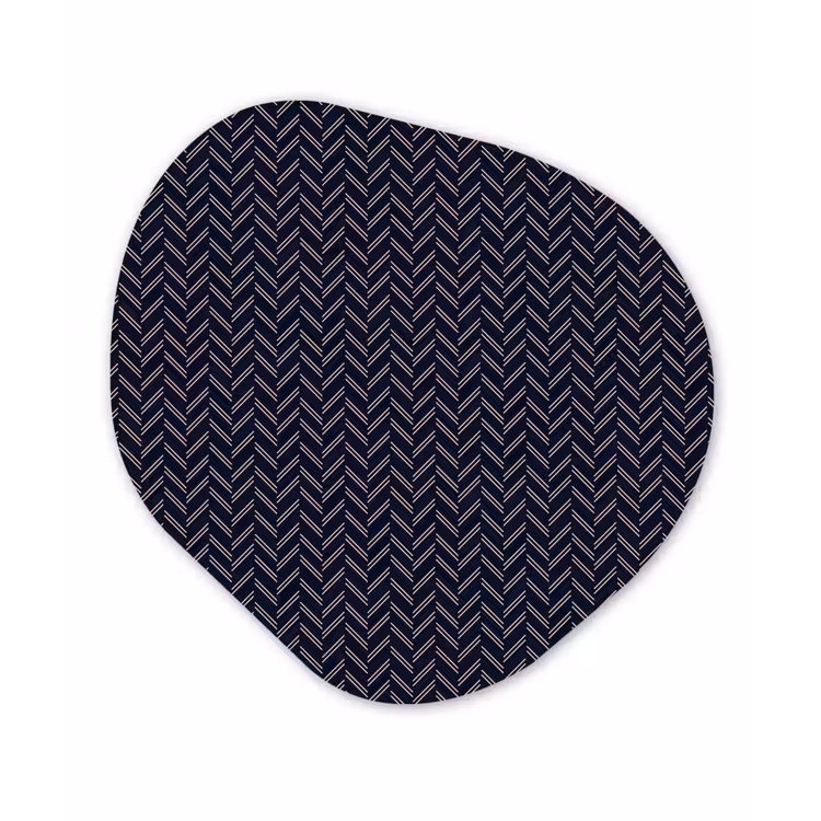 Plaid - Patroon - Visgraad - Blauw Wandcirkel Organisch Forex 3mm klein 629 -3d