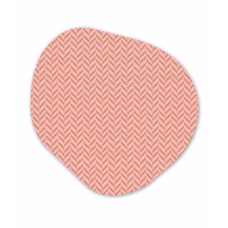 Plaid - Patroon - Visgraad - Roze Wandcirkel Organisch Forex 3mm klein 629 -3d