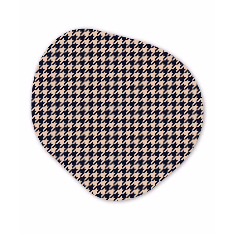 Plaid - Patroon - Ruit - Donkerblauw Wandcirkel Organisch Forex 3mm klein 629 -3d