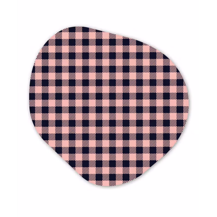 Plaid - Patroon - Roze - Zwart Wandcirkel Organisch Forex 3mm klein 629 -3d
