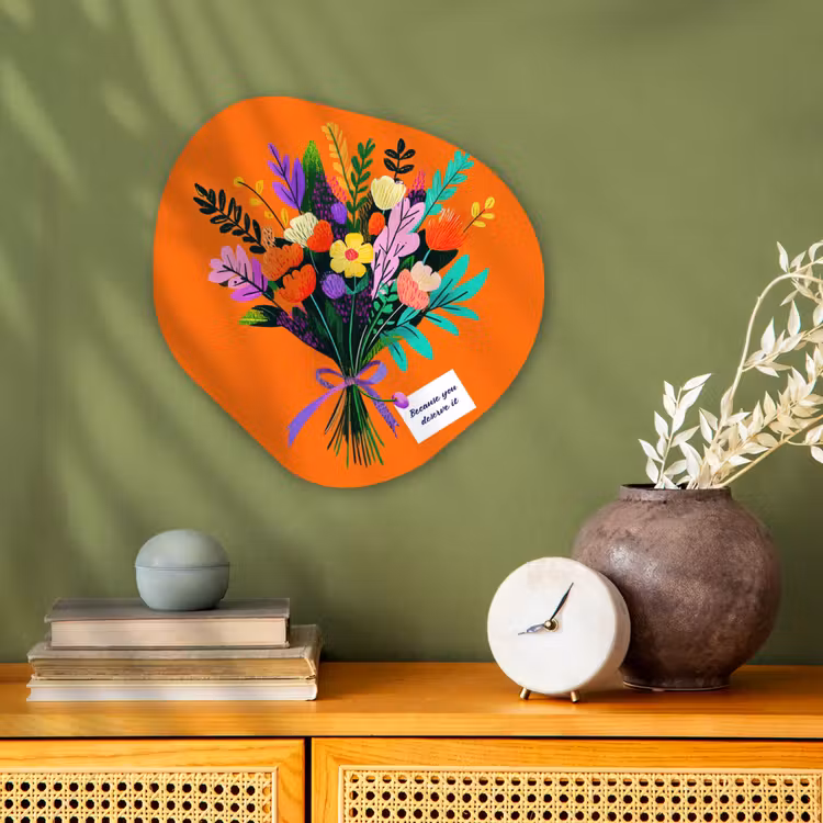 Kaartje - Boeket - Bloemen Wandcirkel Organisch Forex 3mm klein -sfeer2