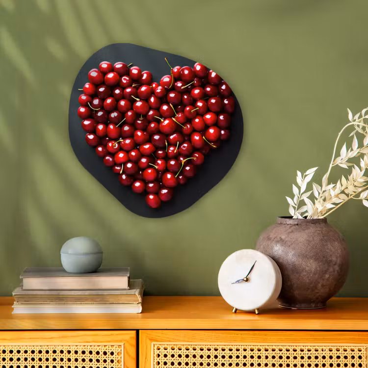 Kersen - Hart - Rood - Zwart Wandcirkel Organisch Forex 3mm klein -sfeer2