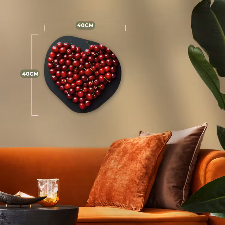 Kersen - Hart - Rood - Zwart Wandcirkel Organisch Forex 3mm klein -sfeer3