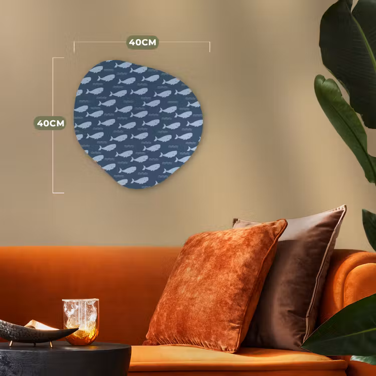 Klein - Oceaan - Golven - Blauw Wandcirkel Organisch Forex 3mm klein 629 -sfeer3