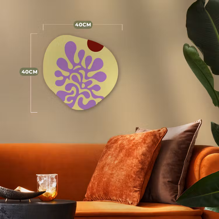 Koraal - Cirkel - Abstract - Geel Wandcirkel Organisch Forex 3mm klein -sfeer3