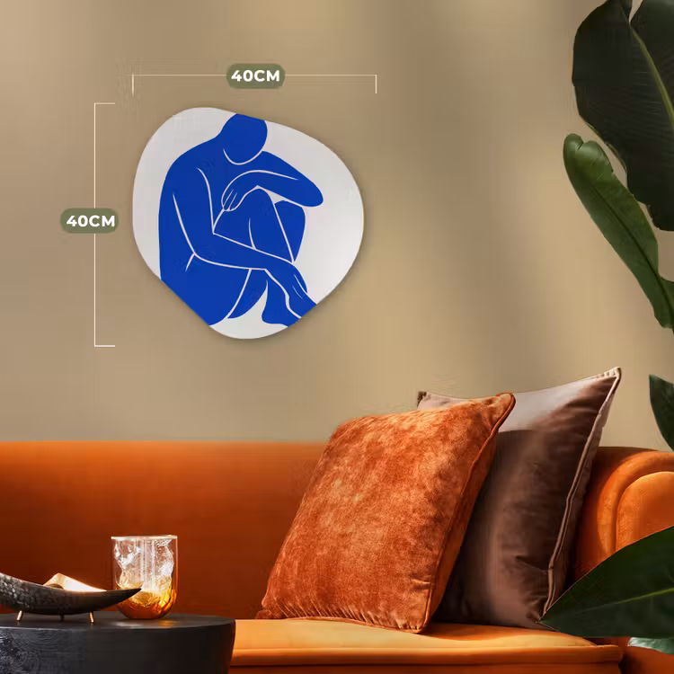 Lichaam - Abstract - Blauw Wandcirkel Organisch Forex 3mm klein -sfeer3