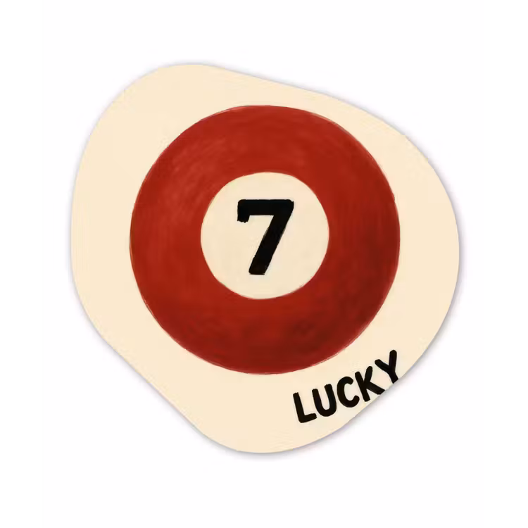 Cirkel - Zeven - Lucky - Rood Wandcirkel Organisch Forex 3mm klein -3d