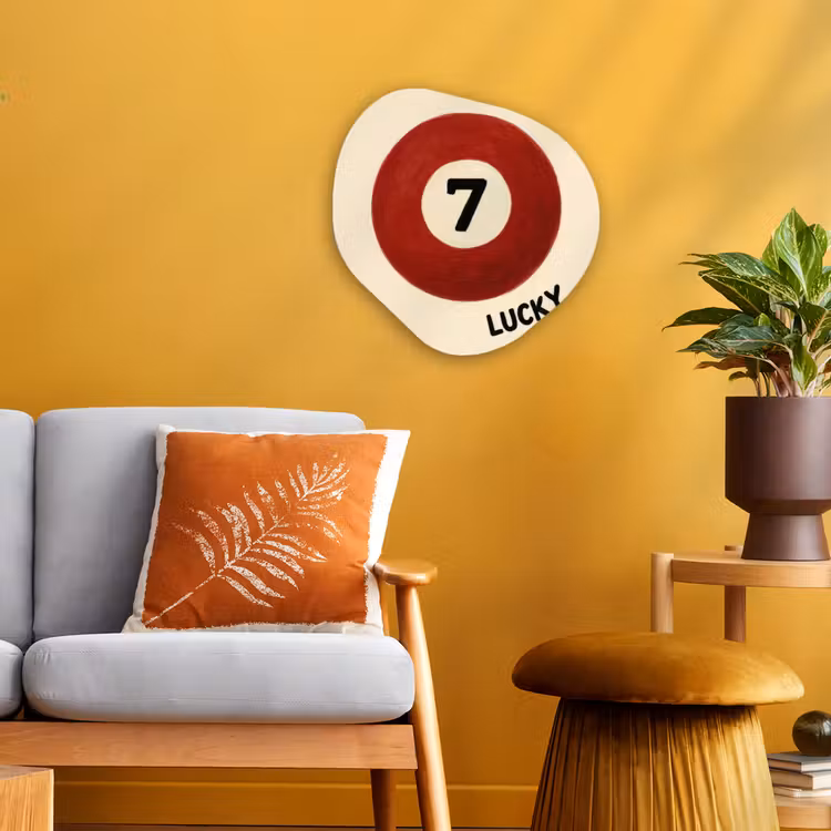 Cirkel - Zeven - Lucky - Rood Wandcirkel Organisch Forex 3mm klein -sfeer4