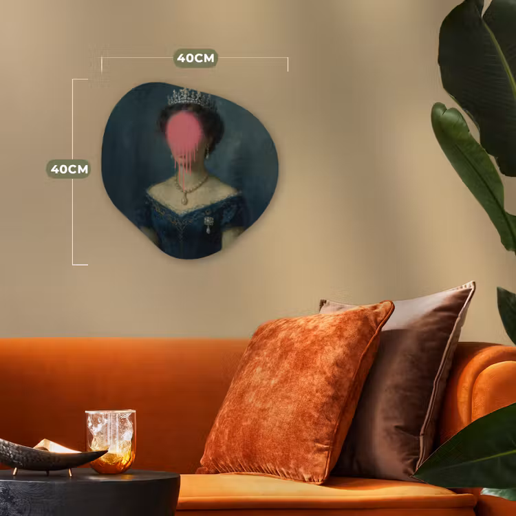 Kroon - Roze druipend verf - Portret Wandcirkel Organisch Forex 3mm klein -sfeer3