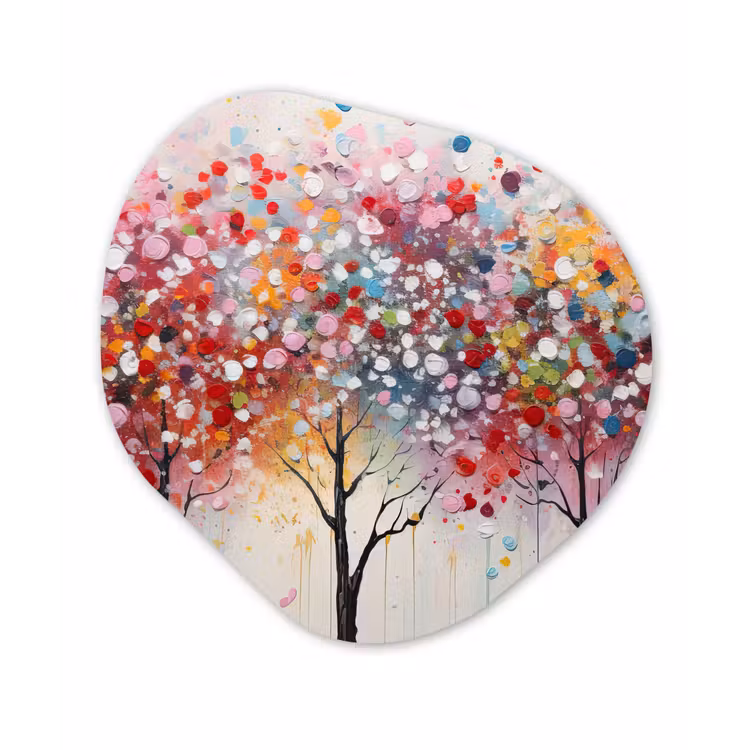 Kunst - Bomen - Natuur - Acryl Wandcirkel Organisch Forex 3mm klein -3d