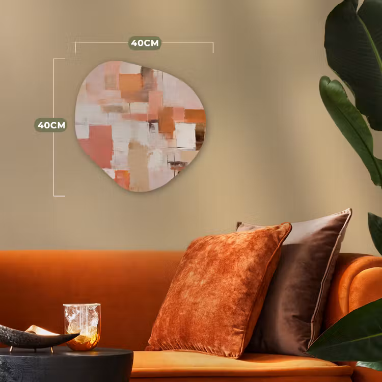 Kunst - Roze - Abstract Wandcirkel Organisch Forex 3mm klein -sfeer3