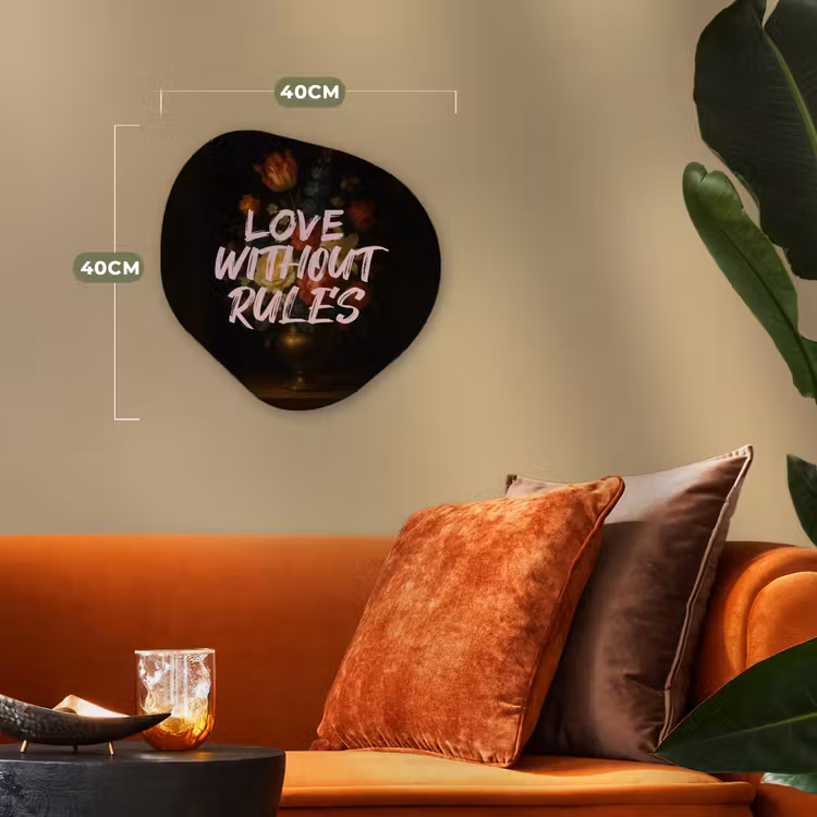 Liefde - Modern - Bloemen Wandcirkel Organisch Forex 3mm klein -sfeer3
