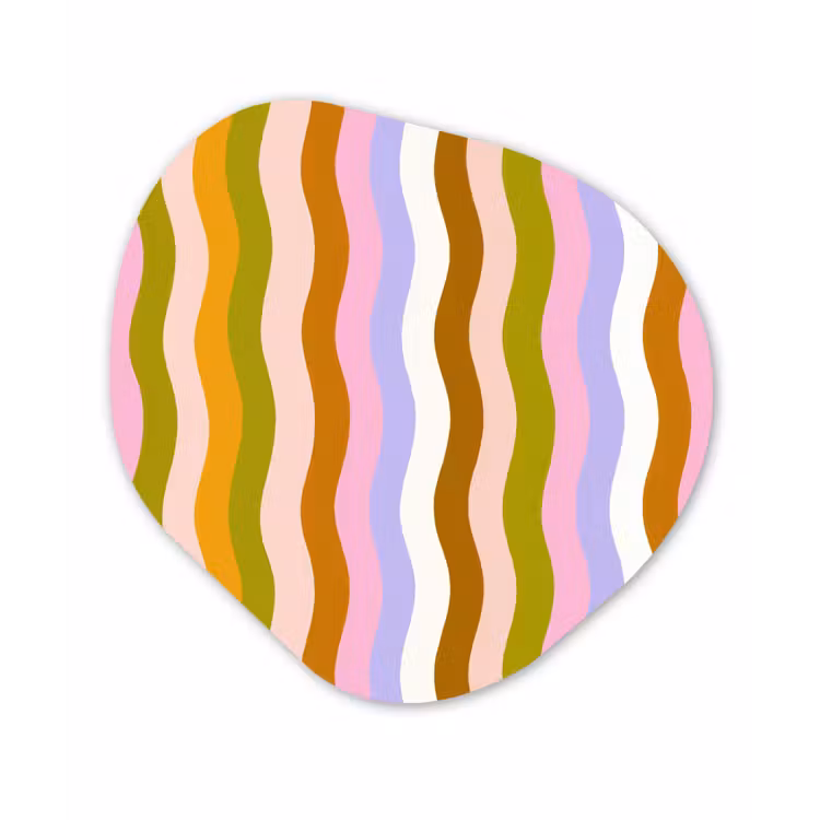 lijnen - Golven - Pastelkleuren - Patroon Wandcirkel Organisch Forex 3mm klein -3d